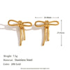 Wholesale Earrings Stainless Steel 18K Gold Plated Bow Tie Butterfly Style For Women