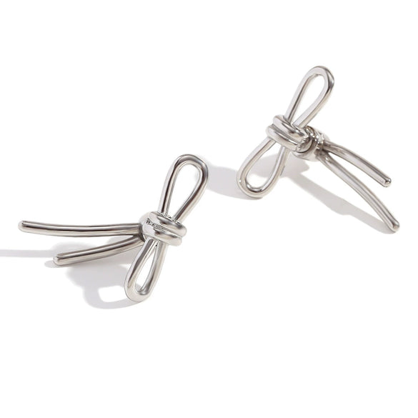 Wholesale Earrings Stainless Steel 18K Gold Plated Bow Tie Butterfly Style For Women