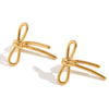 Wholesale Earrings Stainless Steel 18K Gold Plated Bow Tie Butterfly Style For Women
