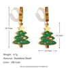 Wholesale Earrings Stainless Steel 18K Gold Plated Cartoon Christmas Tree Design
