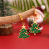 Wholesale Earrings Stainless Steel 18K Gold Plated Cartoon Christmas Tree Design