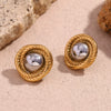 Wholesale Earrings Stainless Steel 18K Gold Plated Casting Geometric Pattern For Women