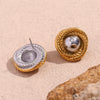 Wholesale Earrings Stainless Steel 18K Gold Plated Casting Geometric Pattern For Women