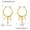 Wholesale Earrings Stainless Steel 18K Gold Plated Drop Shape Geometric Style