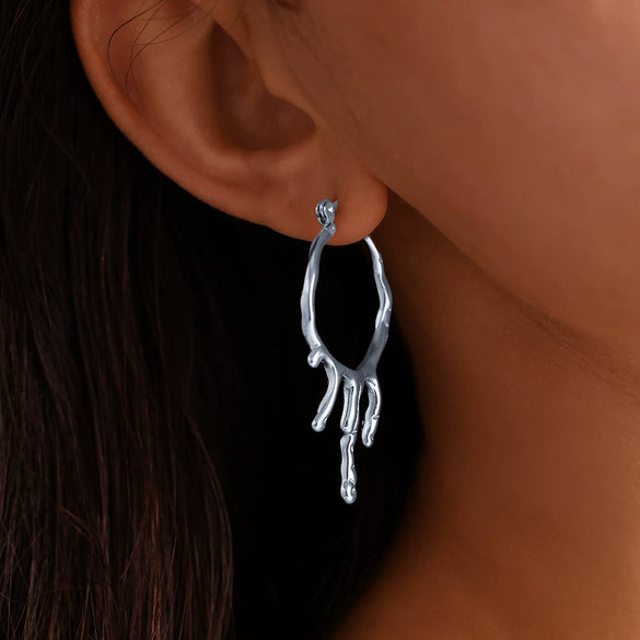 Wholesale Earrings Stainless Steel 18K Gold Plated Drop Shape Geometric Style