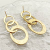 Wholesale Earrings Stainless Steel 14K Gold Plated French Retro Style Oval Stitching Tassel