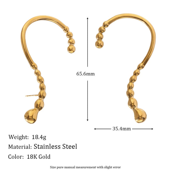 Wholesale Earrings Stainless Steel 18K Gold Plated Geometric Fashion Design For Women