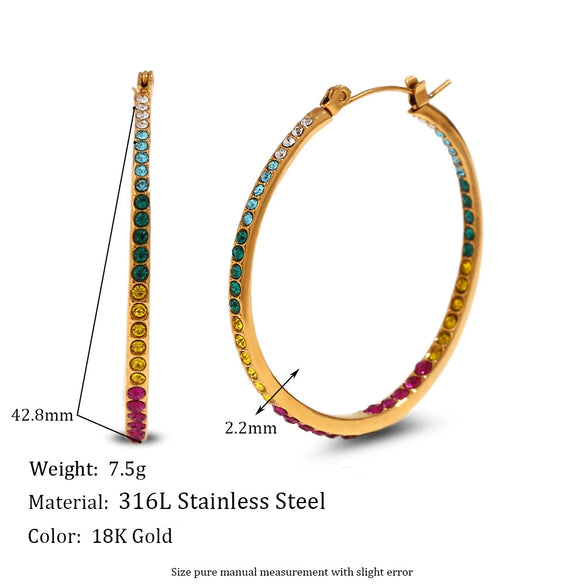 Wholesale Earrings Stainless Steel 18K Gold Plated Geometric Fashion For Women