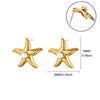 Wholesale Earrings Stainless Steel 18K Gold Plated Geometric Heart Texture Asymmetrical For Women