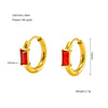 Wholesale Earrings Stainless Steel 18K Gold Plated Geometric Inlaid Zircon