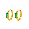 Wholesale Earrings Stainless Steel 18K Gold Plated Geometric Inlaid Zircon