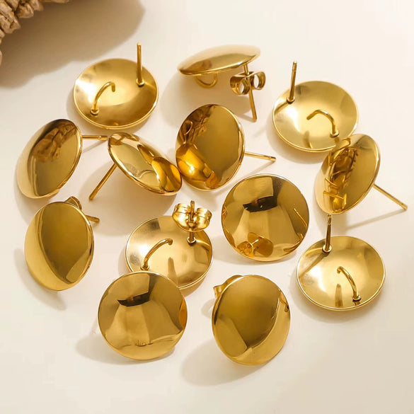 Wholesale Earrings Stainless Steel 18K Gold Plated Geometric Love Shell Highend