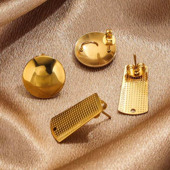 Wholesale Earrings Stainless Steel 18K Gold Plated Geometric Love Shell Highend