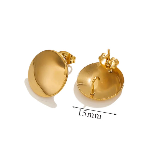 Wholesale Earrings Stainless Steel 18K Gold Plated Geometric Love Shell Highend