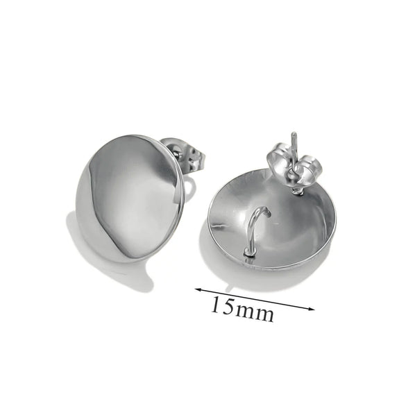 Wholesale Earrings Stainless Steel 18K Gold Plated Geometric Love Shell Highend