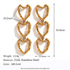 Wholesale Earrings Stainless Steel 18K Gold Plated Geometric Peach Heart Style