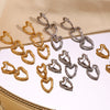 Wholesale Earrings Stainless Steel 18K Gold Plated Geometric Peach Heart Style