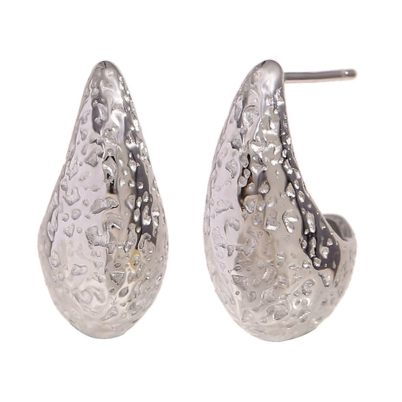 Wholesale Earrings Stainless Steel 18K Gold Plated Geometric Pearshaped Retro Style For Women