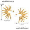 Wholesale Earrings Stainless Steel 18K Gold Plated Geometric Punk Retro Fashion For Women
