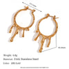 Wholesale Earrings Stainless Steel 18K Gold Plated Geometric Retro Lava Drop Melting Style For Women