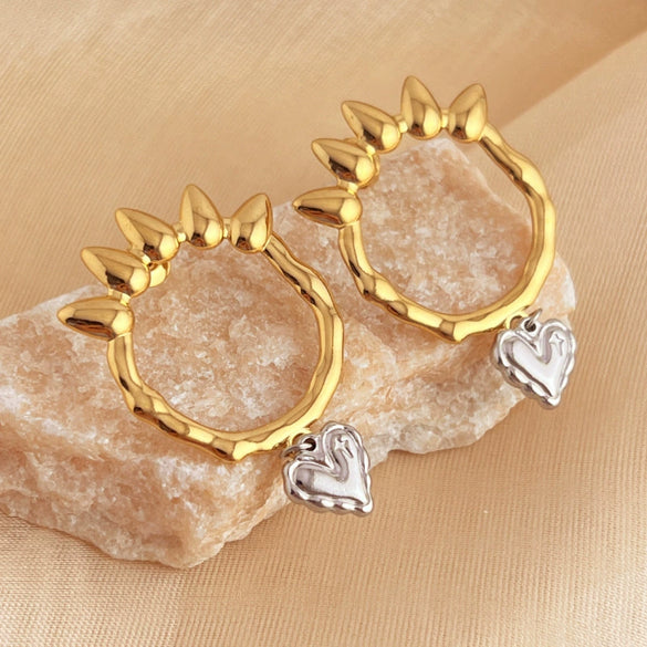 Wholesale Earrings Stainless Steel 18K Gold Plated Geometric Vintage Style