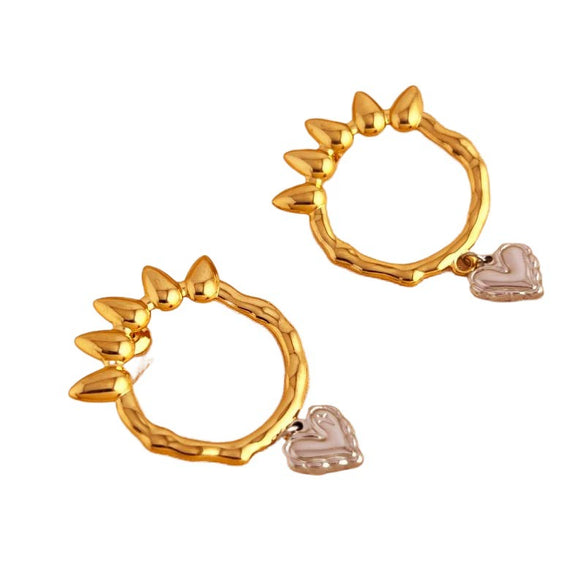 Wholesale Earrings Stainless Steel 18K Gold Plated Geometric Vintage Style