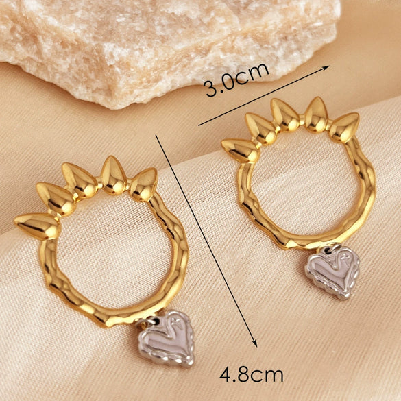 Wholesale Earrings Stainless Steel 18K Gold Plated Geometric Vintage Style
