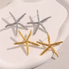 Wholesale Earrings Stainless Steel 18K Gold Plated Hammered Starfish Animal Style