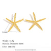 Wholesale Earrings Stainless Steel 18K Gold Plated Hammered Starfish Animal Style