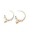 Wholesale Earrings Stainless Steel 14K Gold Plated Pearl Geometric C Shaped