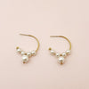 Wholesale Earrings Stainless Steel 14K Gold Plated Pearl Geometric C Shaped