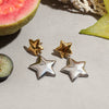 Wholesale Earrings Stainless Steel 18K Gold Star Shaped Electroplated