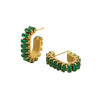 Wholesale Earrings Stainless Steel 18K U Shaped Zircon Electroplated