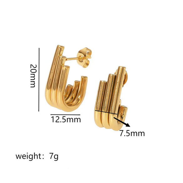 Wholesale Earrings Stainless Steel Light Luxury Geometric Electroplated