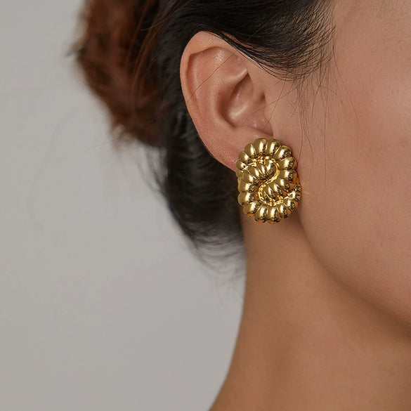 Wholesale Earrings Stainless Steel Love Star Geometric Heart Shape Retro Electroplated For Women