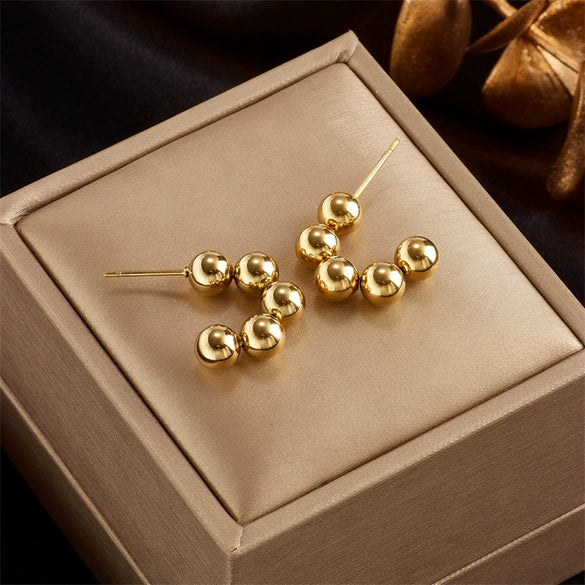 Wholesale Earrings Stainless Steel Metal Cold Style Geometric Ushaped Cshape Semicircle Electroplated