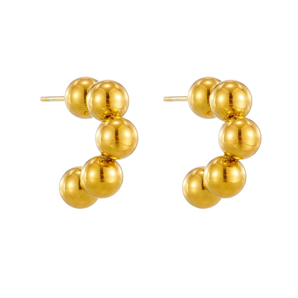 Wholesale Earrings Stainless Steel Metal Cold Style Geometric Ushaped Cshape Semicircle Electroplated