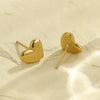 Wholesale Earrings Stainless Steel Natural White Shells Retro Loveshaped Electroplated