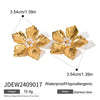 Wholesale Earrings Stainless Steel Pearl Flower Geometric Style Electroplating