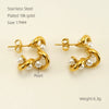 Wholesale Earrings Stainless Steel Pearl Geometric Retro Fashion For Women