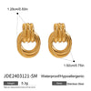 Wholesale Earrings Stainless Steel Retro Geometric Electroplated