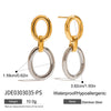Wholesale Earrings Stainless Steel Retro Geometric Style Electroplating Gold And Silver Color Matching Fourring Wrapped Round Cut Out Movable