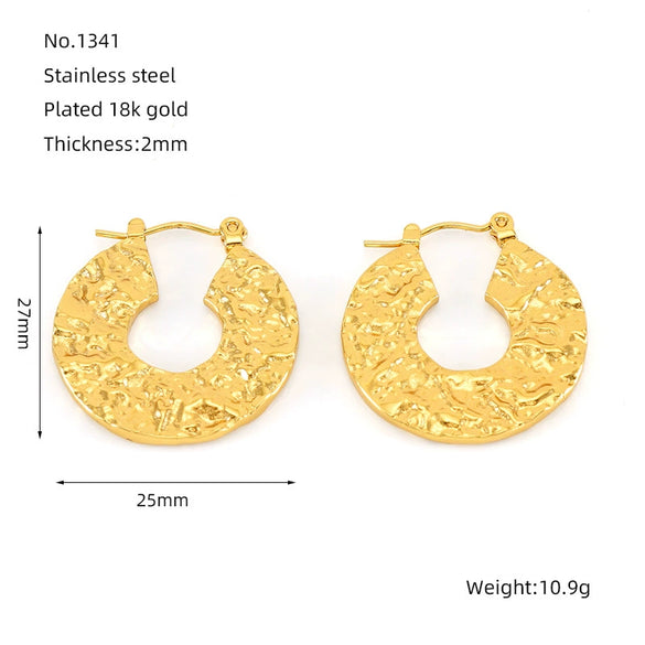 Wholesale Earrings Stainless Steel Retro Gold Round Love Geometric Heart Shape Electroplated For Women