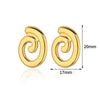 Wholesale Earrings Stainless Steel Retro Irregular Claw Hook Light Luxury Geometric Pattern Electroplated For Women