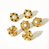 Wholesale Earrings Stainless Steel Retro Round Pearl Inlaid With White Stone Geometric Ushape Electroplated For Women