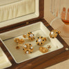 Wholesale Earrings Stainless Steel Retro Round Pearl Inlaid With White Stone Geometric Ushape Electroplated For Women