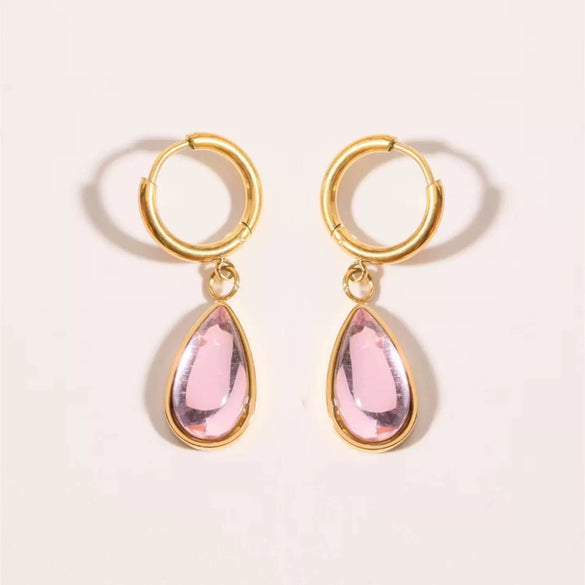Wholesale Earrings Stainless Steel Retro Simple Elegant Dropshaped Goldplated Geometric Unisex
