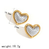 Wholesale Earrings Stainless Steel Retro Style Heart Pattern Electroplating For Women