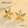 Wholesale Earrings Stainless Steel Star Geometric 18K Gold Plated Marine Style