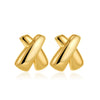 Wholesale Earrings 925 Sterling Silver Geometric Cross Braided Xshaped Electroplated Minimalist Unisex